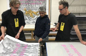 APW Printers with Colectivo Ayllu member Kimy