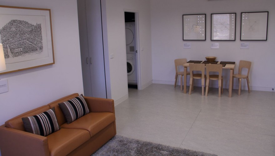 Artist apartment living and dining area